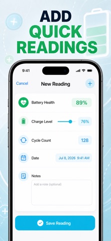 Battery Log: Health & Cycles iPhone screenshot