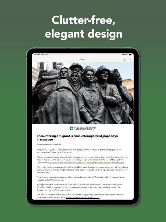 The Catholic News Reader iPad screenshot 2 - News app