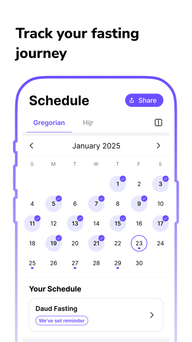 Muslim Fasting Calendar Alarm iPhone screenshot 5 - Lifestyle app