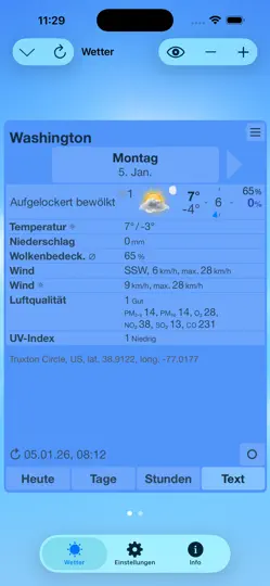 Screenshot von ClassicWeather auf dem iPhone 5