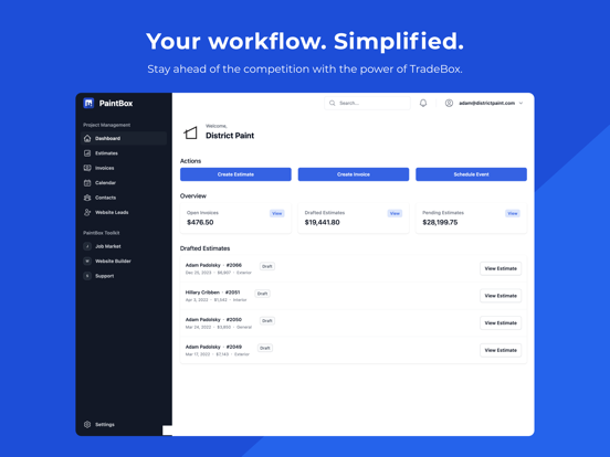 Paintbox App for Painters iPad screenshot 1 - Business app