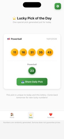 Sortuna - Lottery Numbers screenshot