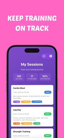 TrainingMood - Rate Workouts screenshot