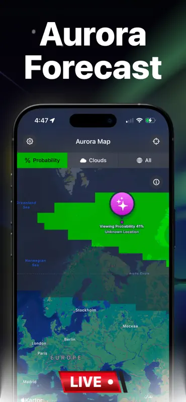 Aurora Forecast - Borealis Map screenshot 1 of 7