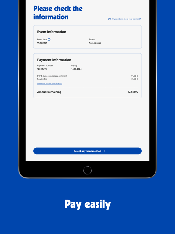 Terveystalo iPad screenshot 5 - Health & Fitness app