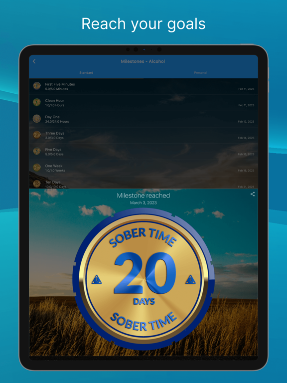 Sober Time - Sobriety Counter iPad screenshot 4 - Lifestyle app