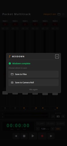 Pocket Multitrack Recorder のスクリーンショット