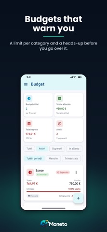 Moneto: Budget Expense Tracker iPhone screenshot