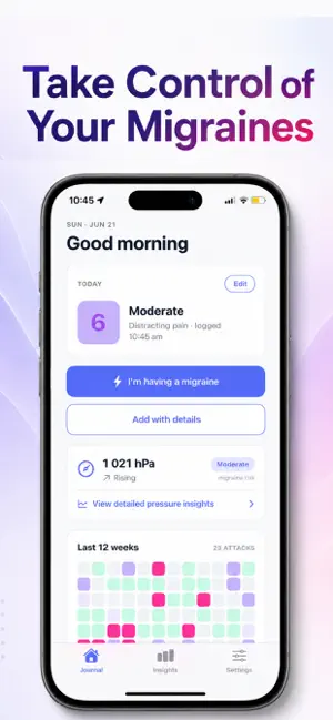 Calmia: Migraine Tracker screenshot 1