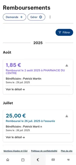 Capture d'écran de Sanergi IEG Ma Santé sur iPhone 1