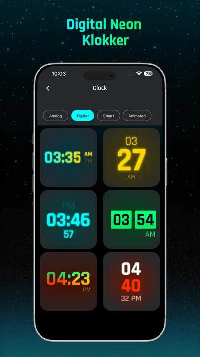 Digital Neon Nattklokke iPhone-skjermbilde 6