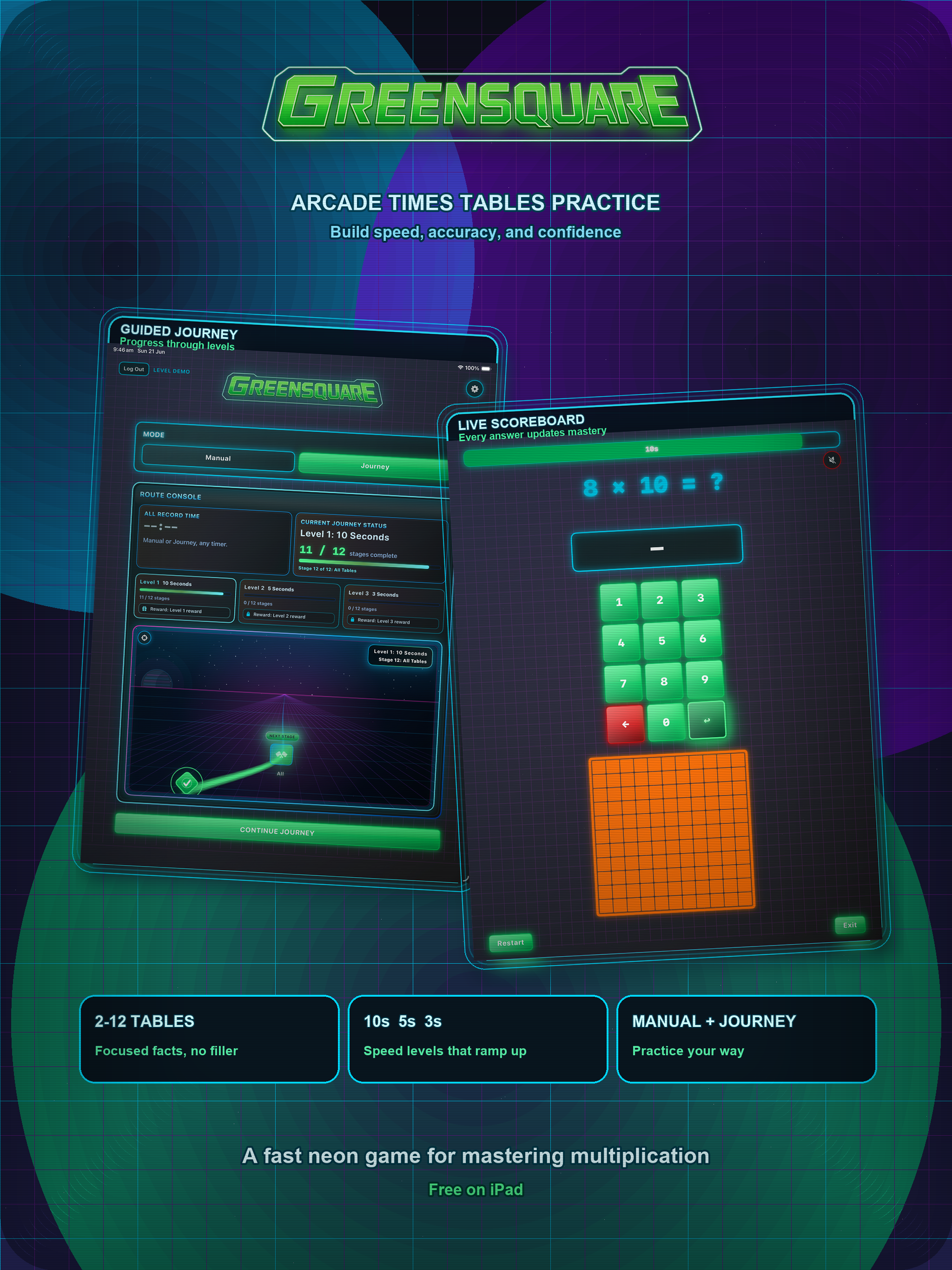 GreenSquare Times Tables screenshot 4