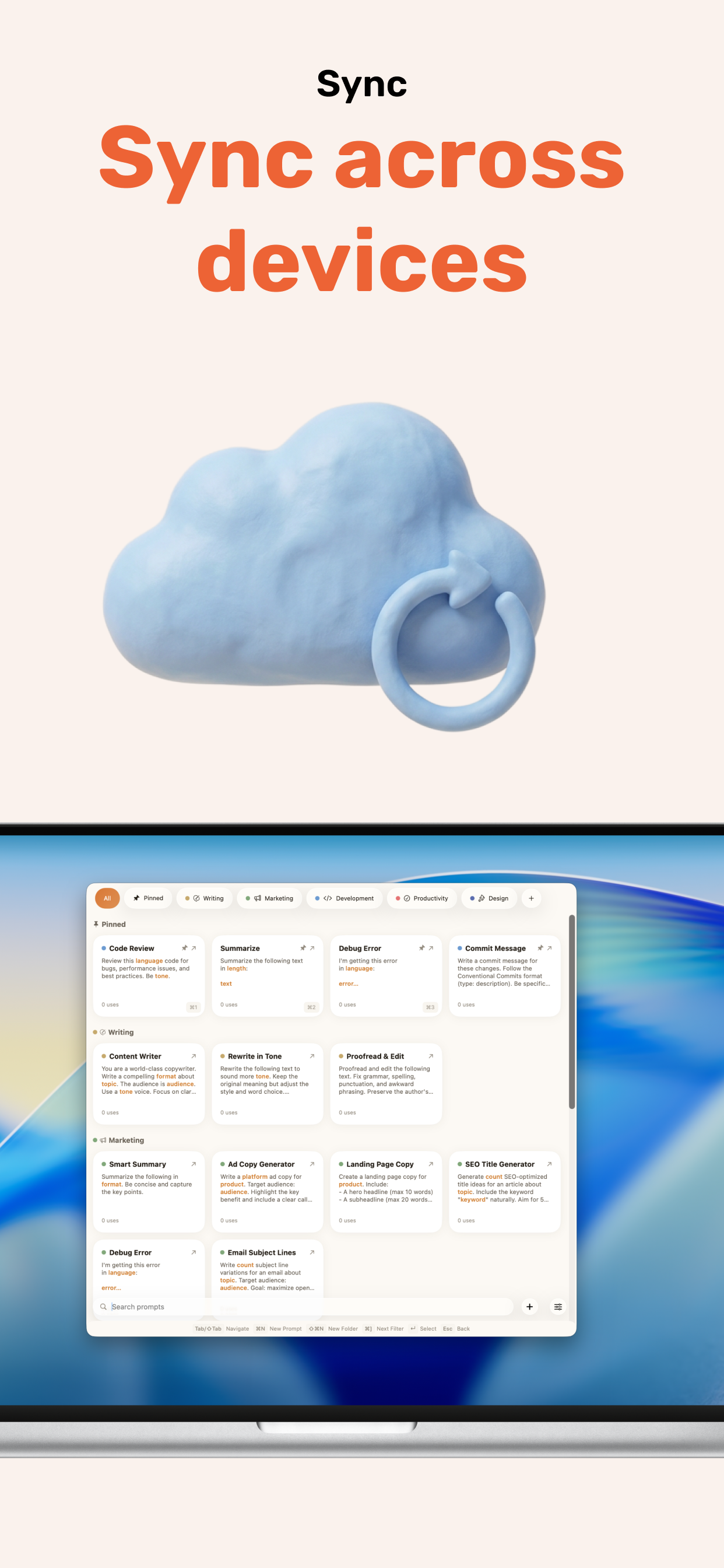 PromptPaste: AI prompt Library