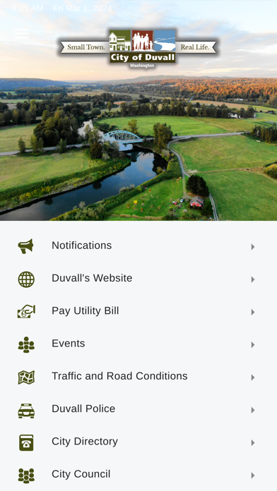Duvall Connect app screenshot
