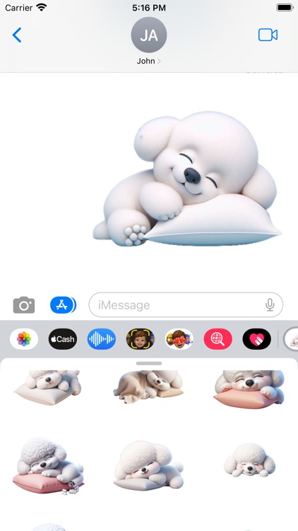 Sleeping Bichon Frise Stickers screenshot-5