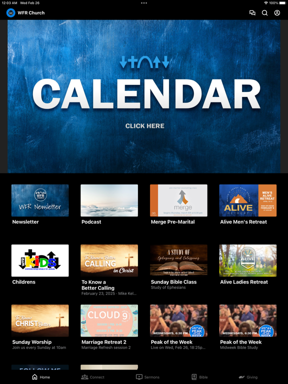 WFR Church iPad screenshot 1 - Education app