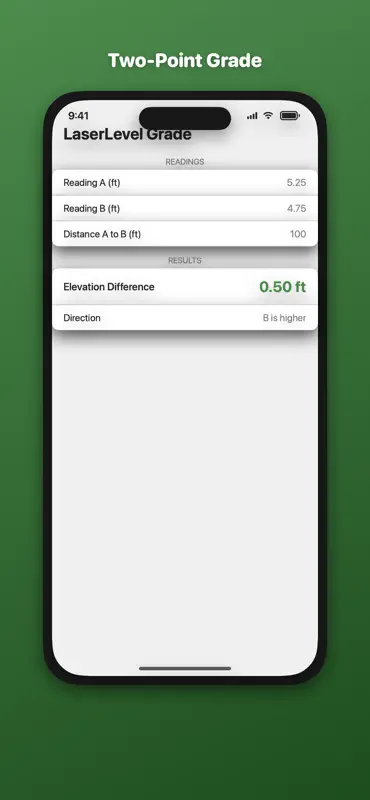 Laser Level Grade Calculator screenshot 1 of 3