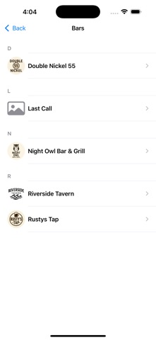 DiveBarApp iPhone screenshot