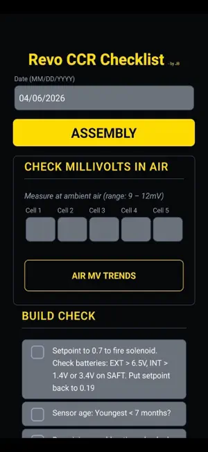 Revo CCR Checklist screenshot 1