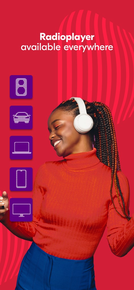 Radioplayer - Radio & Podcast - This image emphasizes Radioplayer's broad compatibility across multiple devices, including smart speakers and car systems, for a connected listening journey.