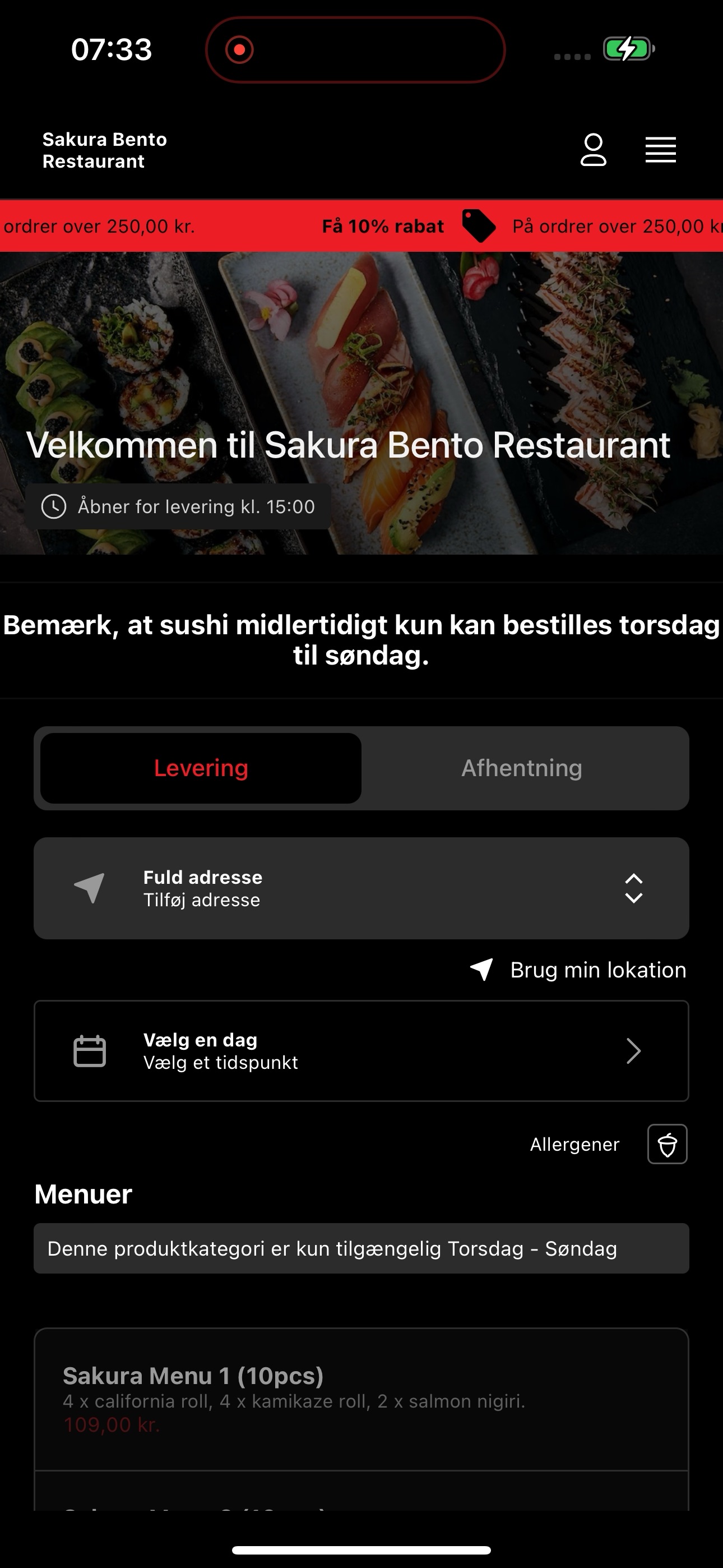 Screenshot 1 of Sakura Bento Restaurant