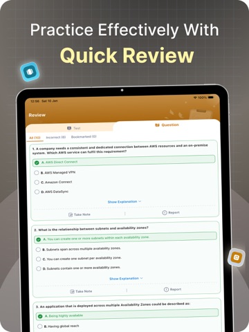 AWS Cloud Exam Pass iPad screenshot