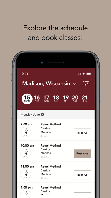 Revel Method Pilates iPhone screenshot 3 - Health & Fitness app