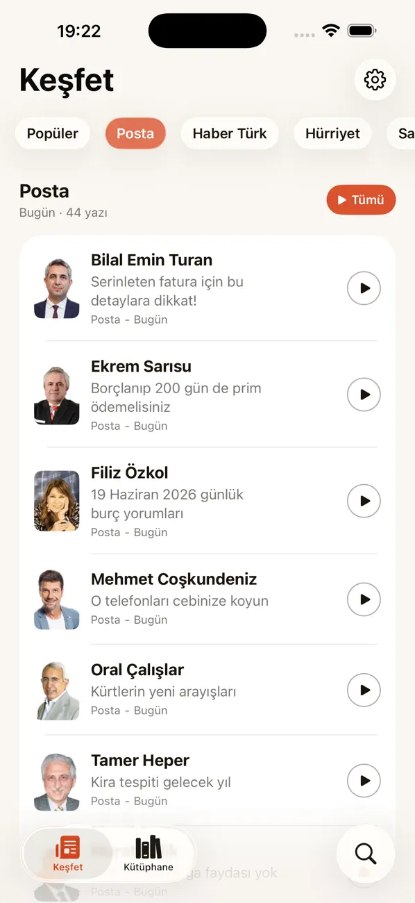 Screenshot #2 pour Sesli Köşe Yazıları: Gazete