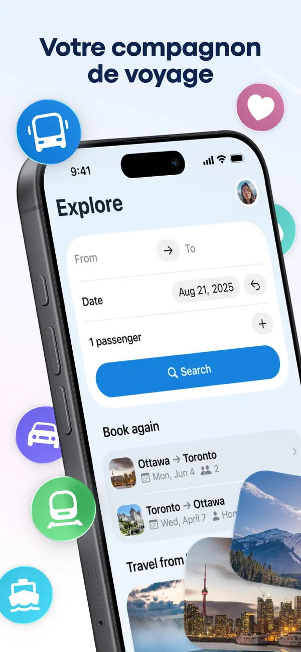 Screenshot #1 pour Busbud: Billets de bus & train