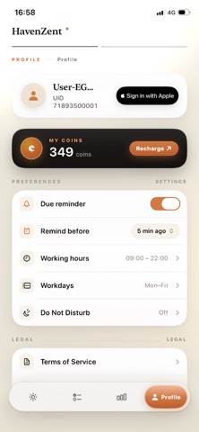 HavenZent iPhone screenshot