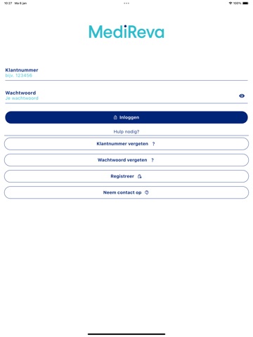 MediReva Bestelapp iPad screenshot 1