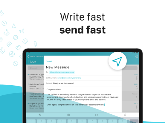 Email Aqua Mail Secure Client iPad screenshot 10 - Business app