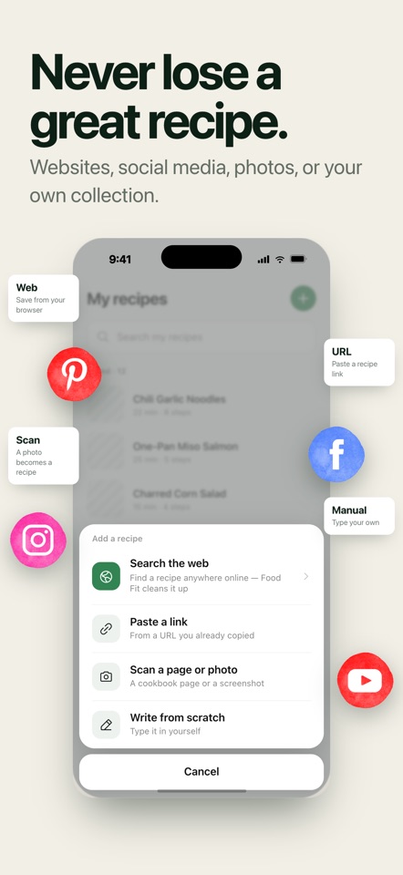 Recipe Organizer - Food Fit screenshot 1