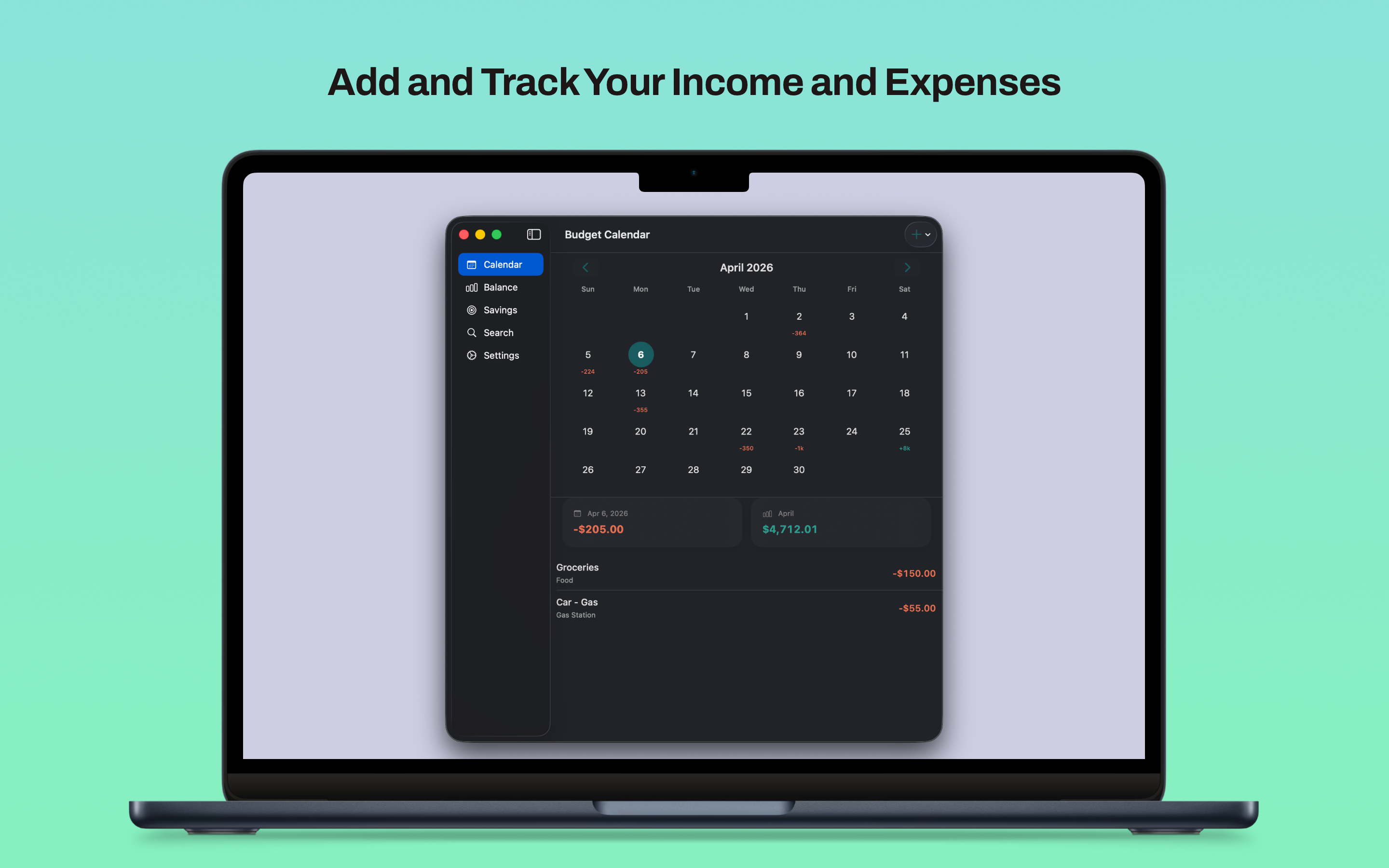 Budget Calendar
