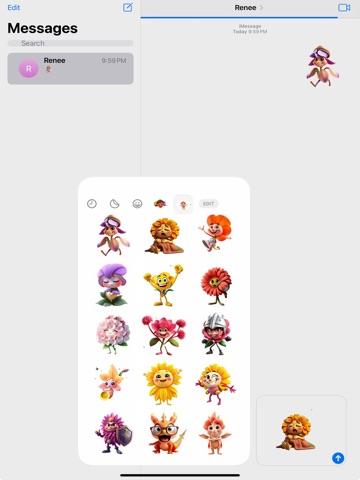 Whimsy Flower Stickers iPad screenshot