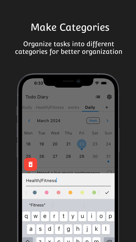 #5. todo diary - simple todo list (iOS) Podle: DongJoon Seo