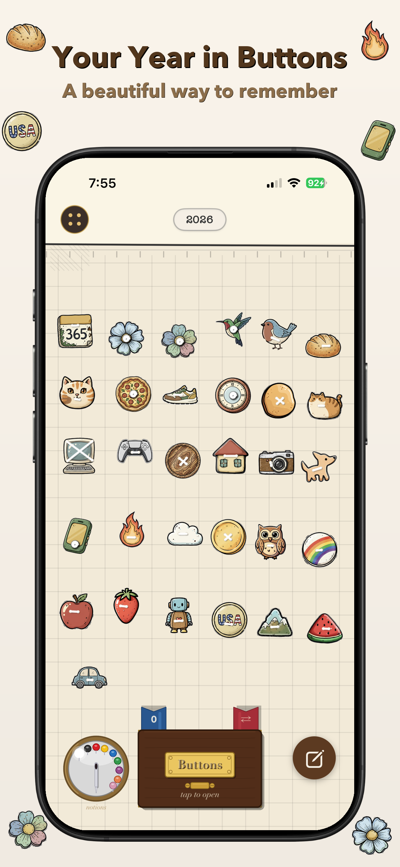 365 Buttons: Daily Journal screenshot 2