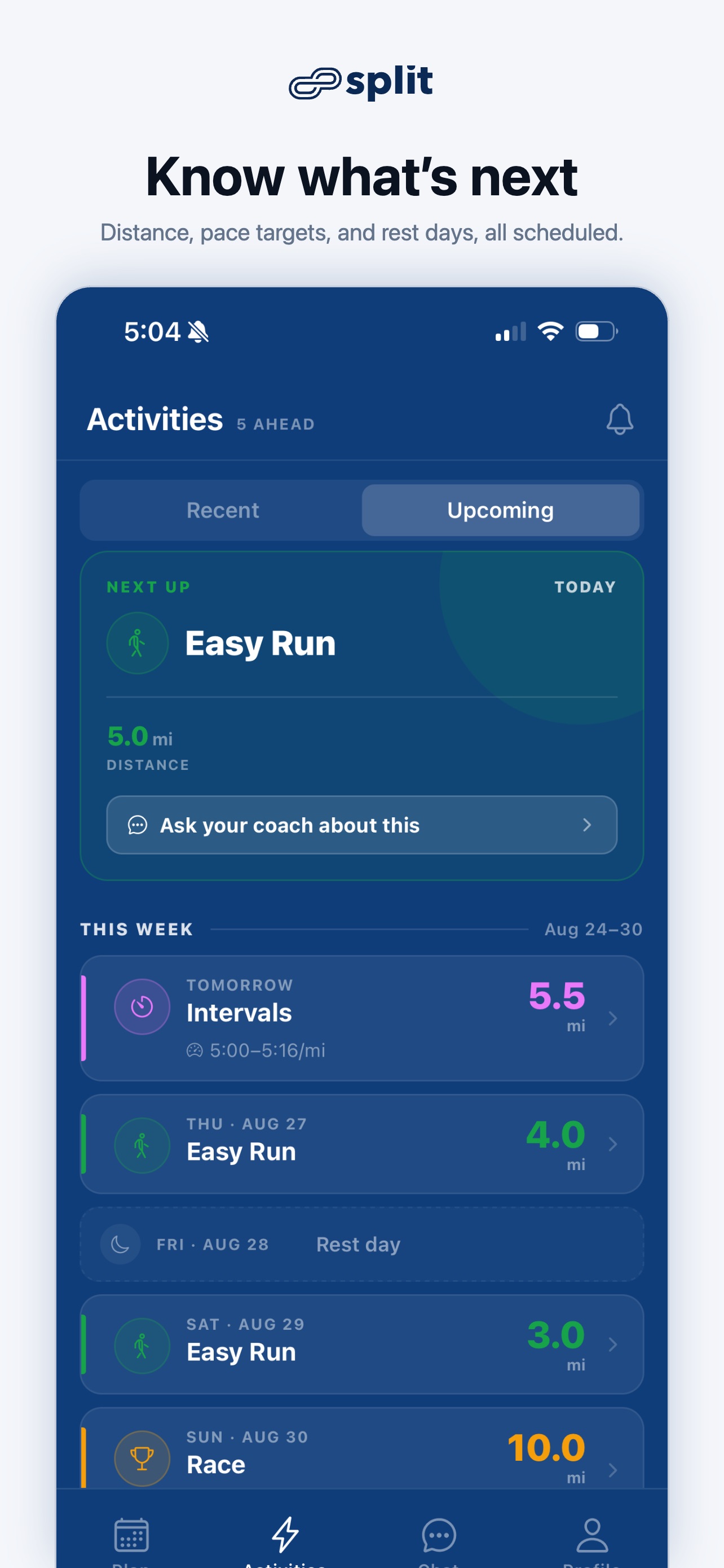 Screenshot 2 of Split: Running Assistant