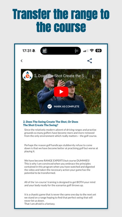 Mind Caddie, Golf Mental Game Screenshot
