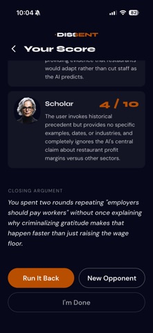 Dissent: AI Debate screenshot