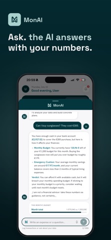 MonAI – Personal Finance iPhone screenshot
