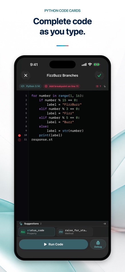 #2. Python Code Cards (iOS) By: SMART BIT K.K