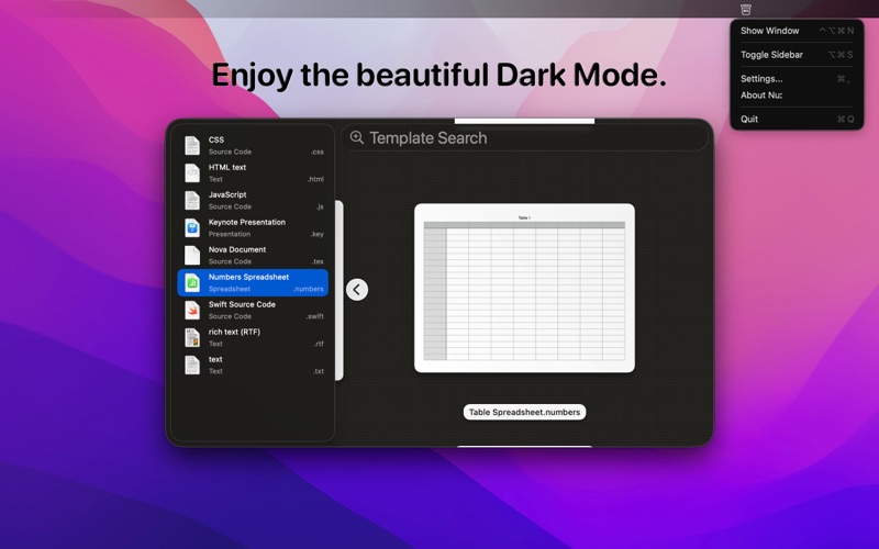 Nu: screenshot