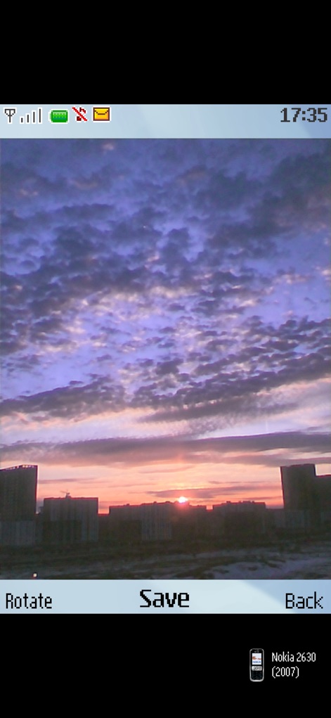 0.3MP Camera - After perfecting a shot, users can instantly "Save" their nostalgic creations, complete with the authentic "Nokia 2630 (2007)" camera signature.