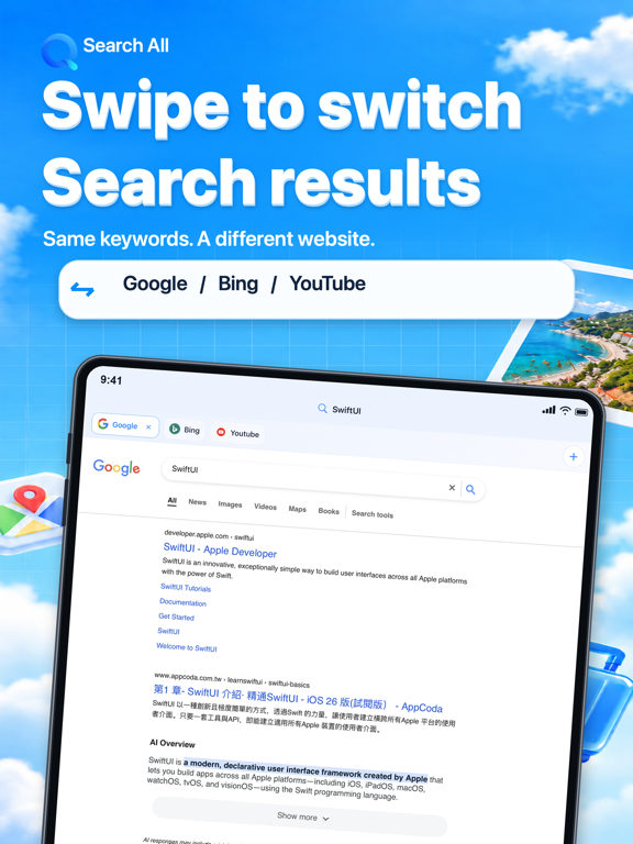 Search All - Web Browser iPad screenshot