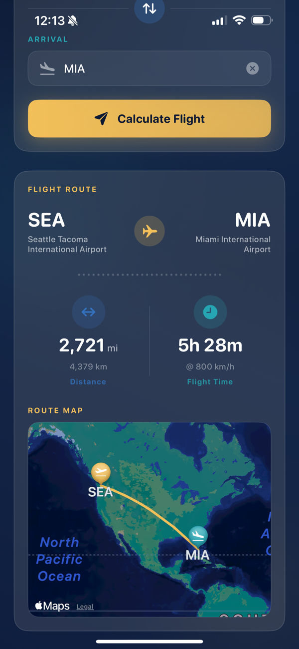 Flight Distances Calculator screenshot 5