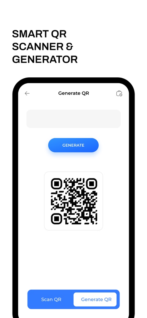 UniTV Player: Browse Movies - このアプリは高度なQRツールを統合しており、ユーザーはURLやテキストから簡単にQRコードを生成できるだけでなく、「Scan QR」ボタンをタップするだけで瞬時にQRコードをスキャンすることも可能です。