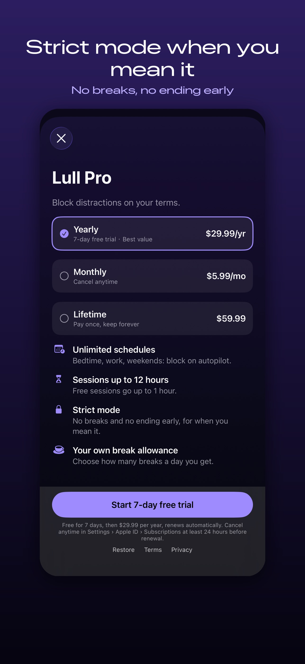 Screenshot 3 of Lull: App Blocker & Focus