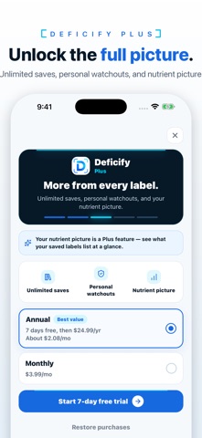 Deficify: Food Label Scanner screenshot