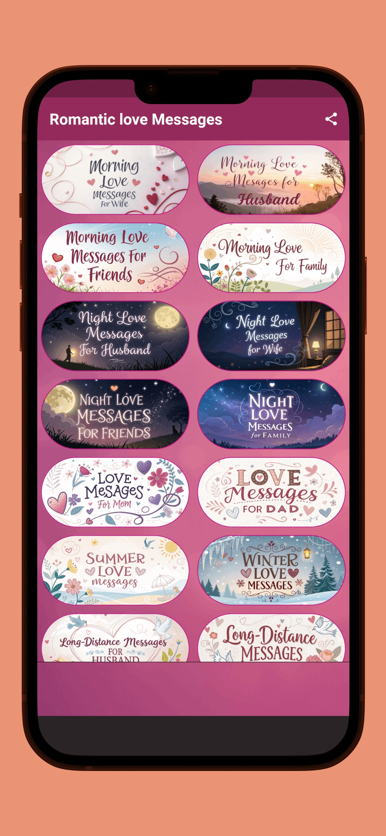 Romantic love messages.